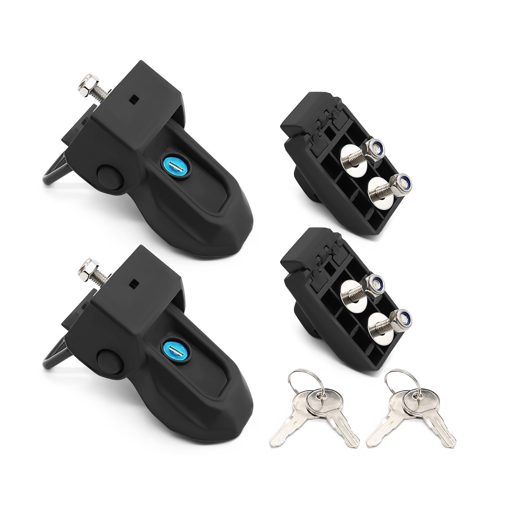 Locking Hood Latch Catch with Lock Compatible with Wrangler JL JT 2018-2024 Accessories Black 2pcs