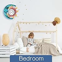 Vista 4 de Termómetro de gran número para interiores y exteriores, decoración de sol celestial y luna para patio, exterior, interior, hogar, jardín