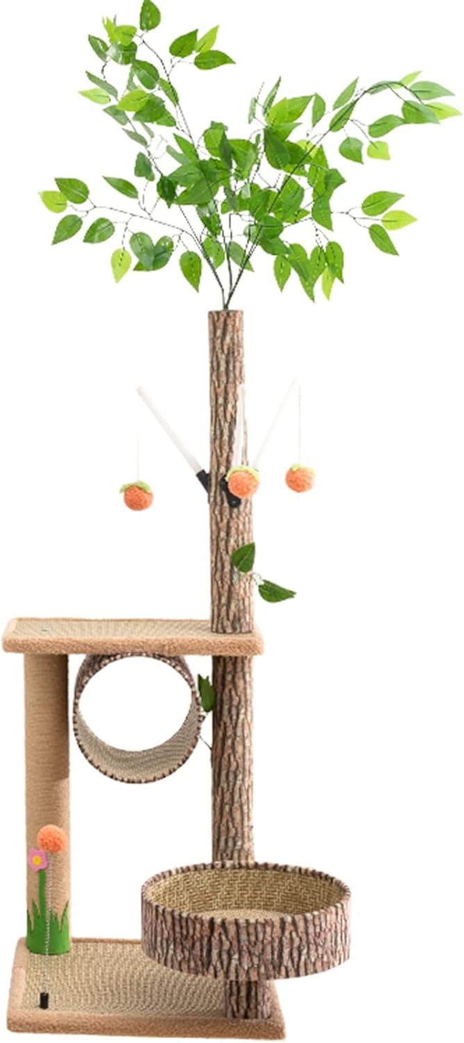 Cat Tree Indoor Cat Tree with Leaves, Comfortable Stable