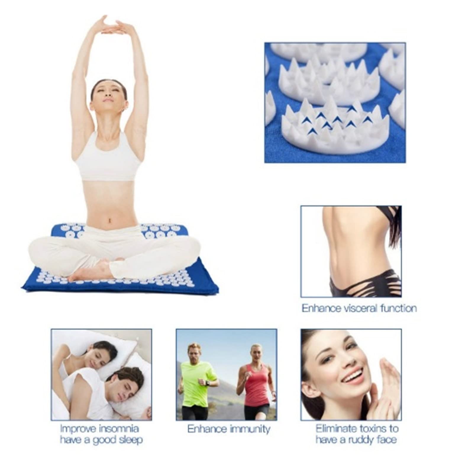 DUnLap Cojín De Masaje Acupuntura Cojín Colchón Acupresión Mat Spike Spike Yoga Almohadillas de Masaje Cabeza Masaje Almohada Cojín De Masajes (Size : Green)