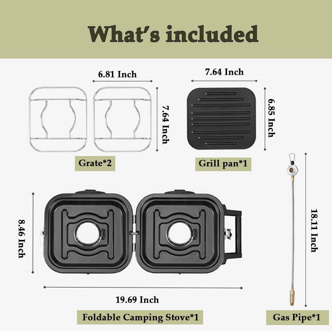 Naturehike 2-w-1 gazowy piecyk kempingowy, patelnia, piecyk z regulowanymi palnikami, 2,5 kg, uchwyt transportowy, przenośna żelazna patelnia do kempingu i wędrówek, kuchenka awaryjna