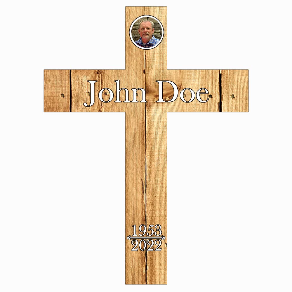 Amazon.com: PK Décor Faux Wood Cross - Grave Picture For Cemetery