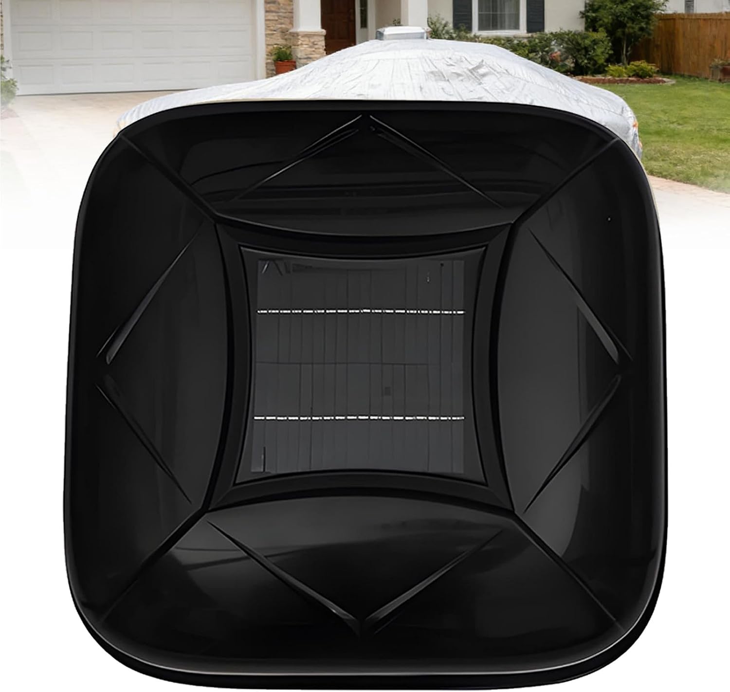 Windproof Snowproof Smart Car Cover,Solar Charging Remote Control Automatic Shelter,10s Quick Open Retractable Sunshade Canopy,Waterproof Heat Insulation Antifreeze Car Protector Black-2XL