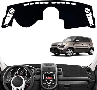 Dashboard Dash Board Cover Mat Pad Carpet Non-Slip Custom Compatible with Kia Soul 2010 2011 2012 2013 Protector Sunshield Black Trim