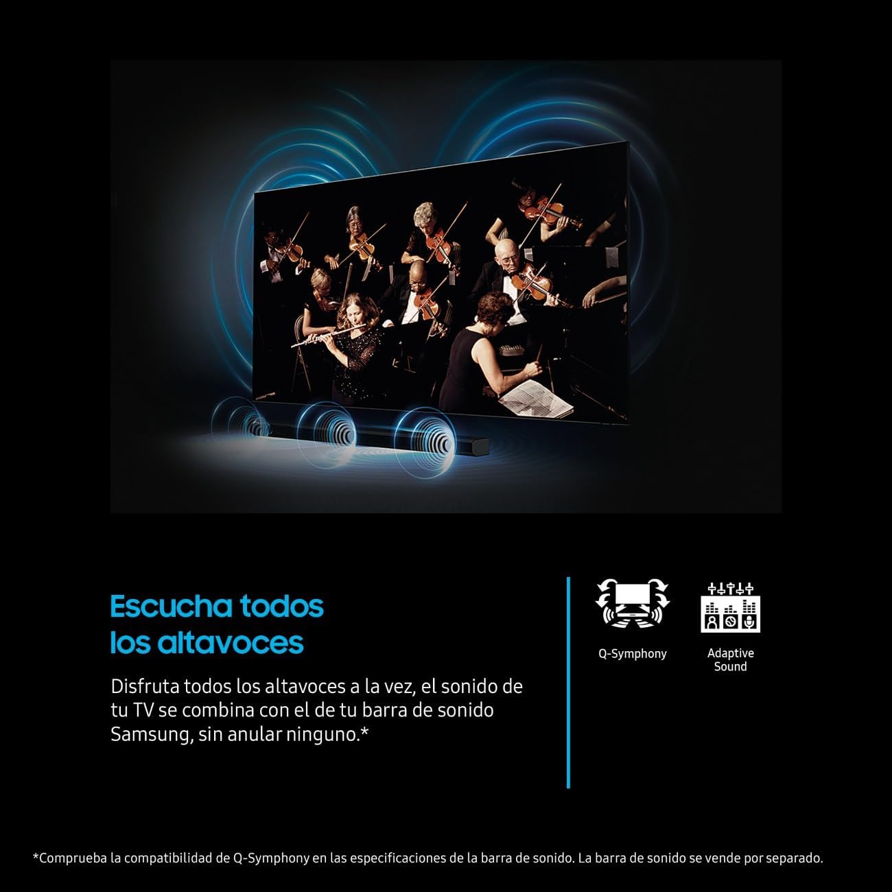 Samsung TV 65 Pulgadas Crystal UHD U8075F 4K Smart TV, Colores increíbles con Crystal Processor 4K, Escucha Todos los Altavoces con Q-Symphony, Datos protegidos Knox Security y Gaming Hub 5