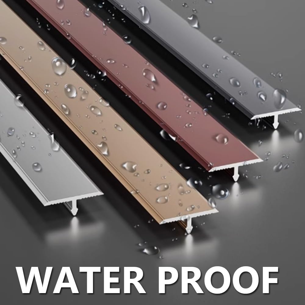 Générique Bande de Transition en T pour Sol Jointure en Aluminium Moquette Seuil Carrelage 3 Pièces 90 cm de Long (Doré 4 cm X 270 cm (3 X 90 cm))