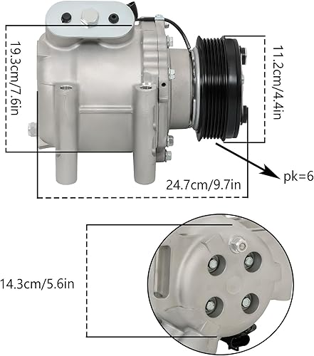 Miniatura 6 de Reemplazo del compresor de CA para Chevrolet Trailblazer GMC Envoy Isuzu Ascender Oldsmobile Bravada Saab 9-7x CO 4910AC, no aplica