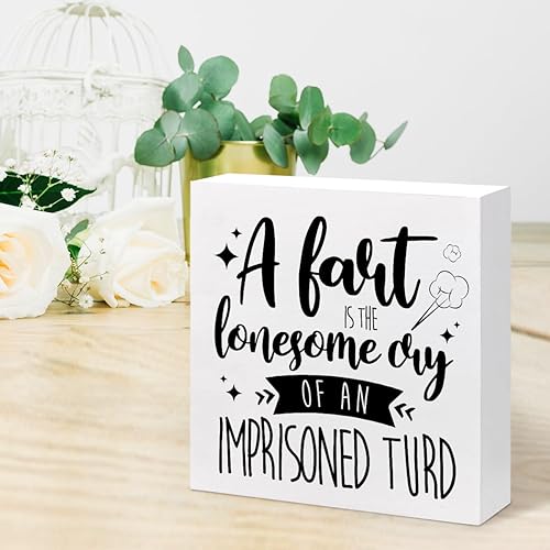 Miniatura 6 de z-crange Cartel de madera con texto en inglés Take a Shower You Dirty Hippie para decoración de escritorio, divertido letrero de madera para el