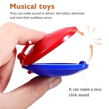 Temacd 2Pcs 2inch Finger Castanet Percussion Musical Instrument Development Kids Toy Pink