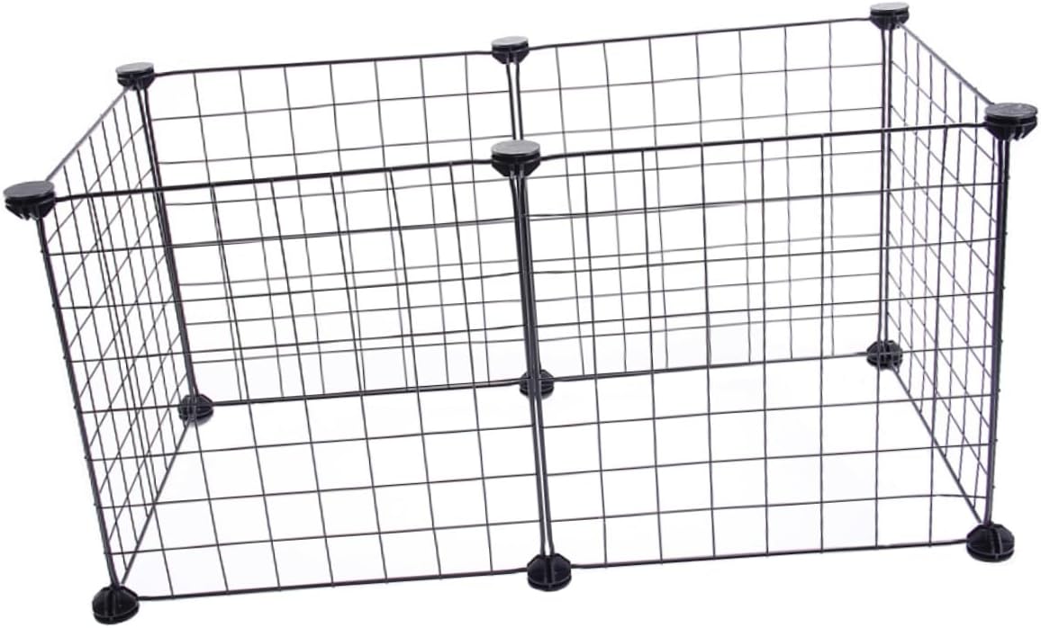 1set Detachable Pet Safety Fence Pet Isolation Mesh Enclosure for Dogs Cats and Animals Lightweight Portable Design for Use Black Panels