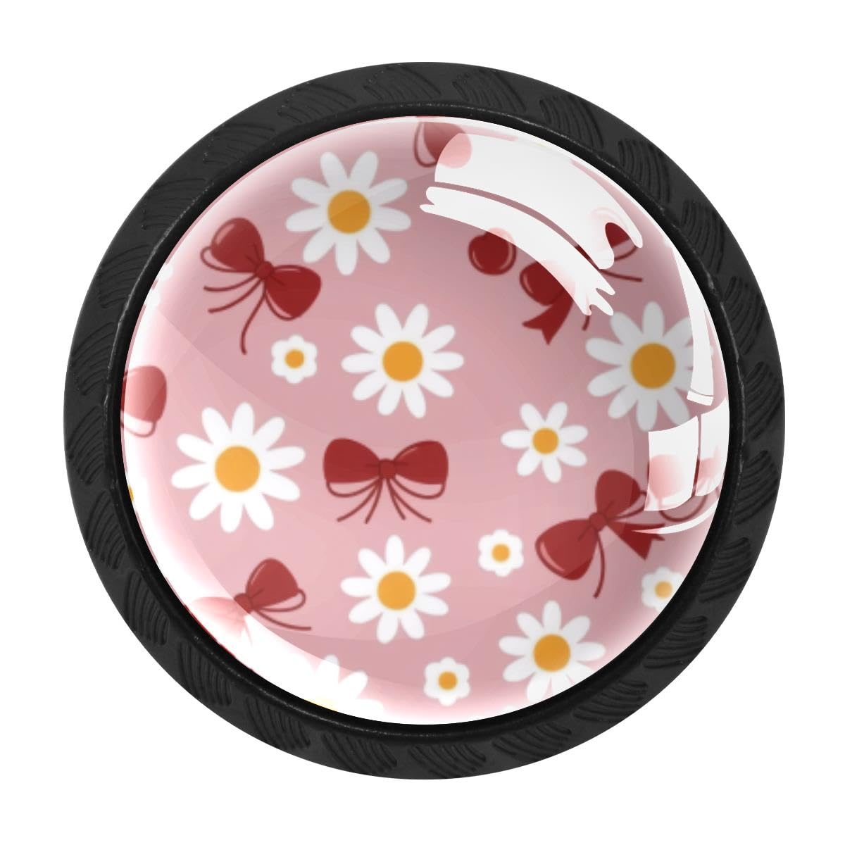Heoeh Multi 4 4 Pcs Kitchen Cabinet Knobs, Daisies Bows Drawer Knobs Dresser Handles