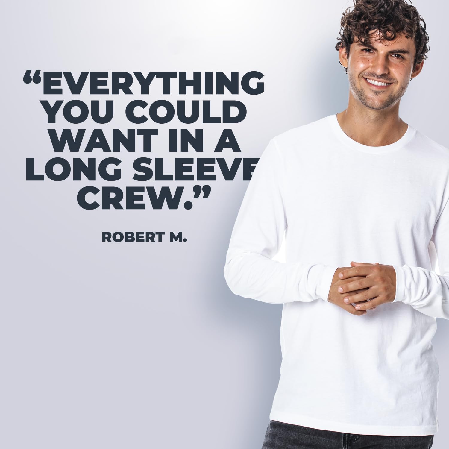 Fresh Clean Threads Mens Long Sleeve T-Shirt - Pre Shrunk Soft Fitted Premium Classic Tee - Men's T Shirts Cotton Poly - Image 2