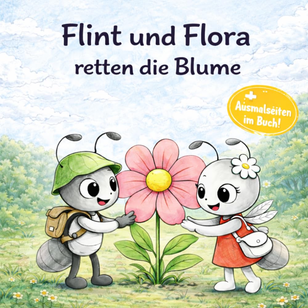 Flint und Flora retten die Blume: Ein liebevolles Kinderbuch über Freundschaft und Mut – Vorlesebuch für Kinder ab 2 Jahren mit Ausmalseiten