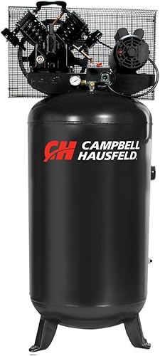 CAMPBELL HAUSFELD Compresor de aire vertical de 80 galones, compresor de aire eléctrico de fase única de 5 HP, 140 PSI máx, bomba de hierro fundido