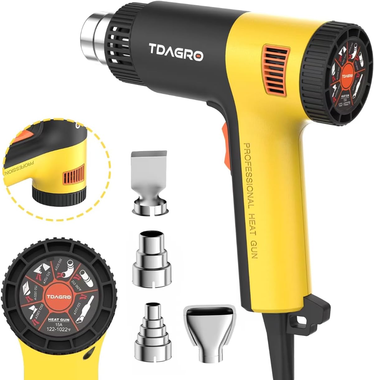 Heat Gun 1.5s Fast Heating,Compact but Powerful Heat Gun for Crafting, Variable Temperature Control from 122℉-1202℉,Mini Heat Gun for Shrink Tubing,Wrapping,Crafts,Resin,Vinyl Wrap (Golden Yellow) Heat Gun 1.5s Fast Heating,Compact but Powerful Heat Gun for Crafting, Variable Temperature Control from 122℉-1202℉,Mini Heat Gun for Shrink Tubing,Wrapping,Crafts,Resin,Vinyl Wrap (Golden Yellow)