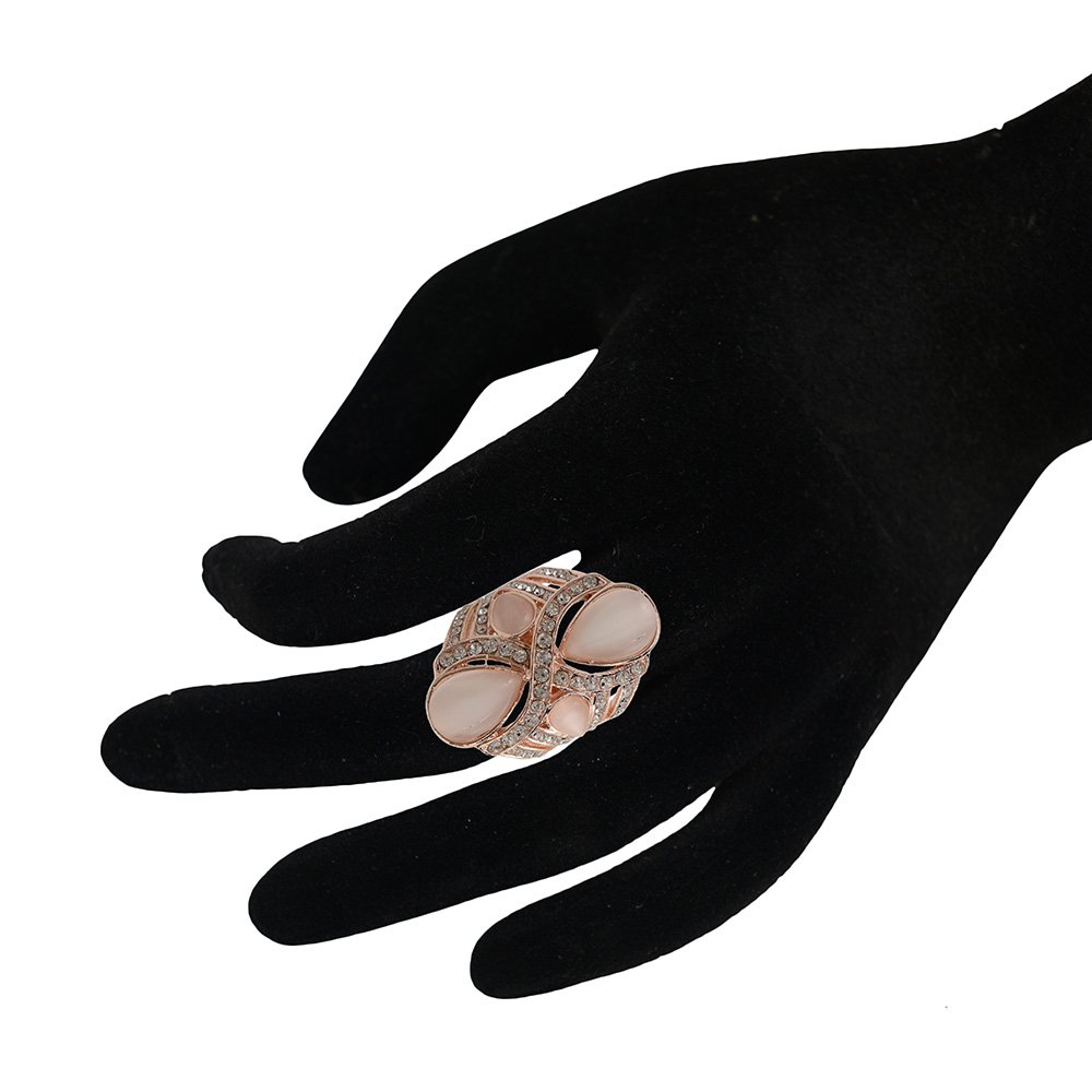 Adjustable Rings Silver Tone Crystal
