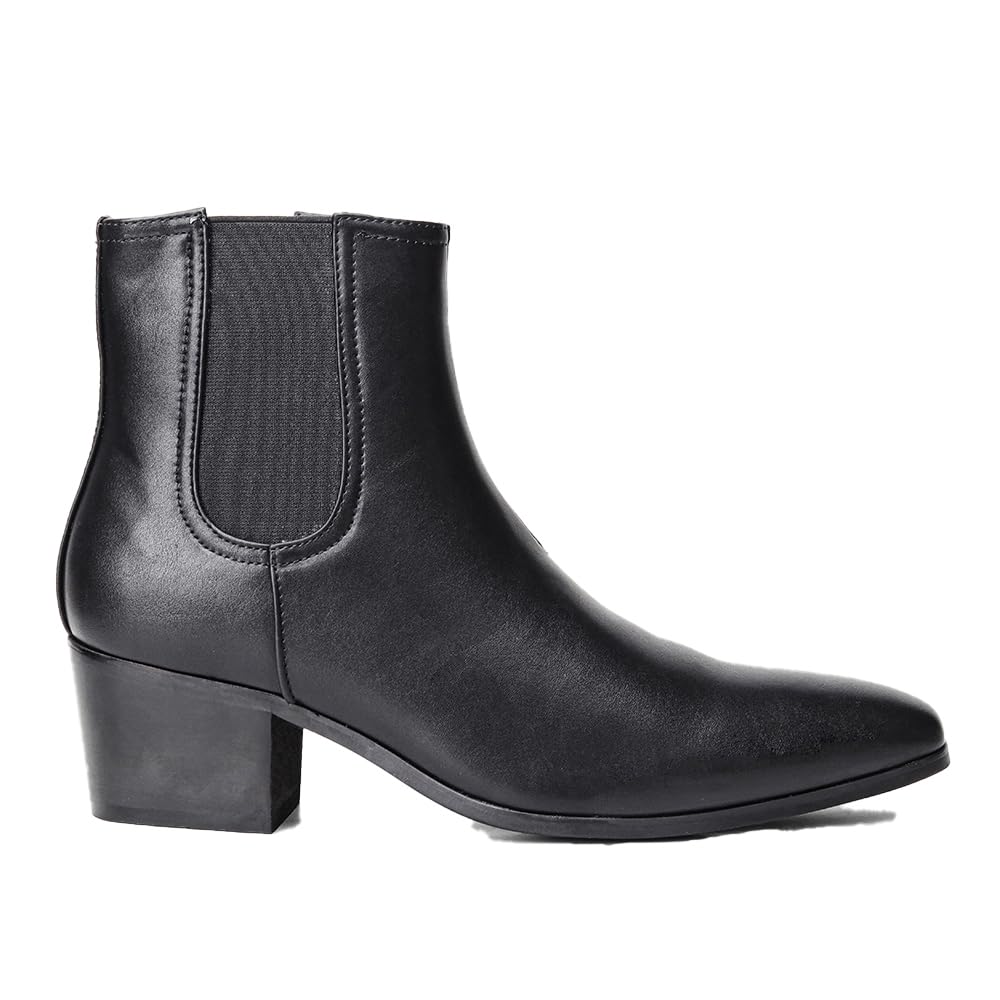 Harssidanzar Bottines Chelsea moto talon rétro homme KM305EU