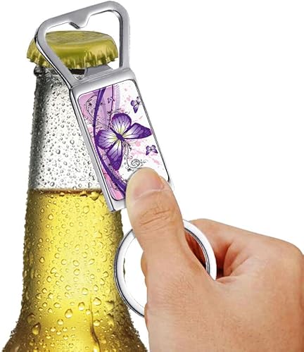 Miniatura 3 de WIRESTER Llavero de metal para abrebotellas, abridor de botellas de cerveza, llavero para cocina, bar, restaurante, fácil de transportar, mariposa