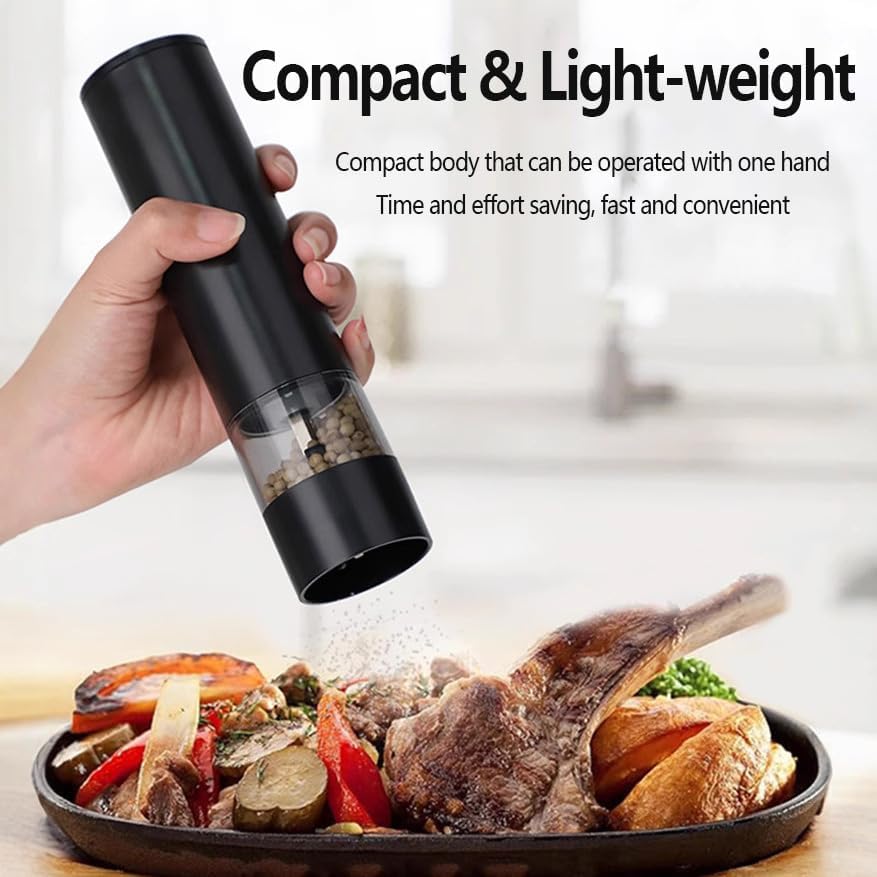 Electric Salt and Pepper Grinder, USB Rechargeable Salt and Pepper Shakers with Dust Cover - Adjustable Coarseness One-Button Control Salt Grinder Refillable Kitchen Appliances for Dining