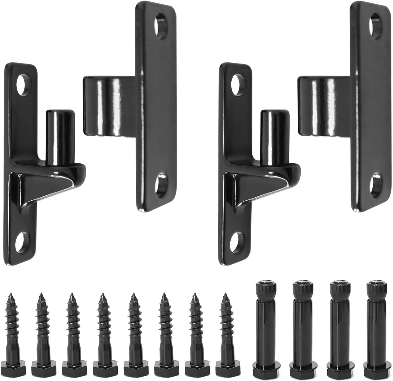 Heavy Duty 304 Stainless Steel Wall Mount Gate Hinges, 2-Pair with 5/8" Hinge Pin, 600LB Capacity for Farm, Metal & Wooden Gates, Wall & Post Mount (Screws & Anchors Included)