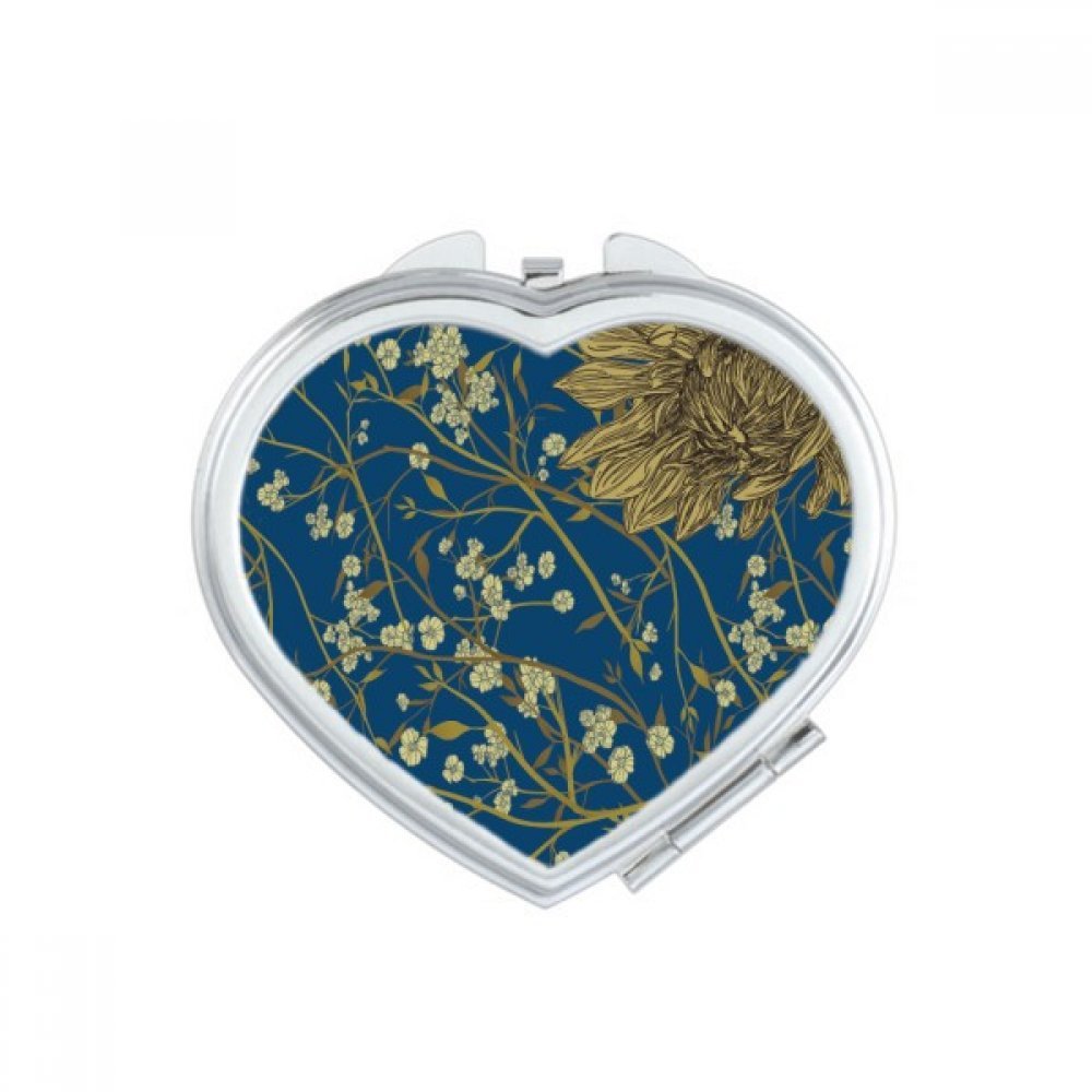 Miroir compact fait main avec un design artistique unique de fleur de chrysanthème