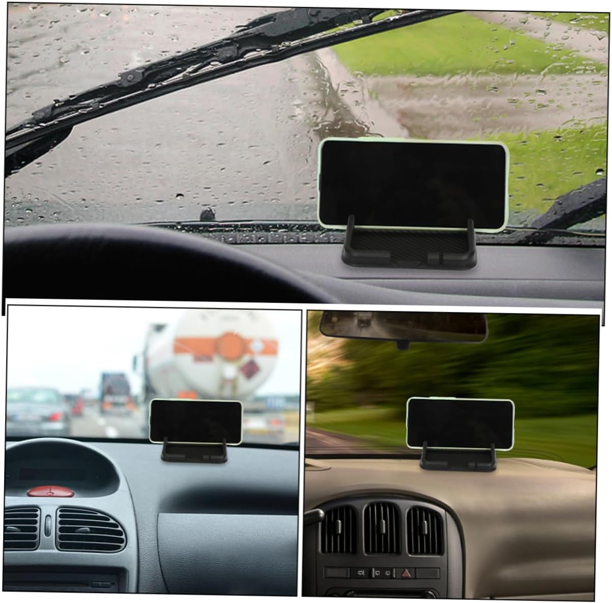 2pcs Black Silicone Car Dashboard Anti Slip Mat for Phones