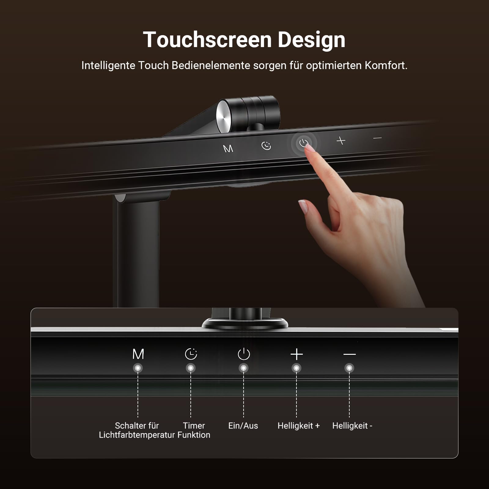 NEEWER Basics 18" Tischlicht mit Sockel für Homeoffice, 18W augenschonende LED dimmbare Deckenleuchte für Architekten, zweifarbig für Monitor Computer usw. 1340 Lux/0,5m, Touch Steuerung/CRI95+, DL03