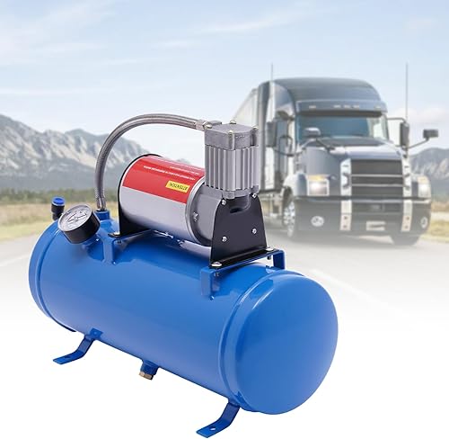 Miniatura 2 de CNCEST Compresor portátil de bocina de aire de 1.6 galones, kit de sistema integrado de compresor de 100 psi, herramientas de aire eléctricas