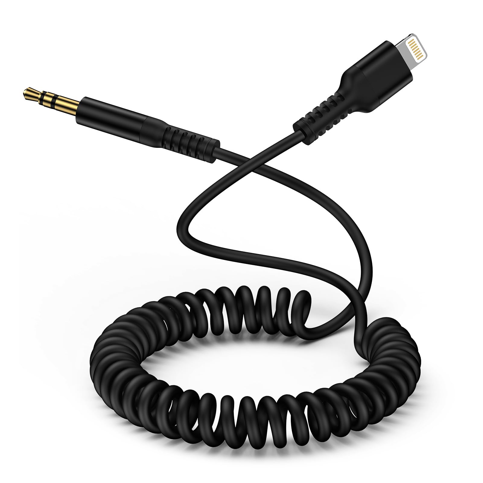 Amazon.co.jp: AUXケーブル iPhone コイル式 3.5mm to Lightning 交換
