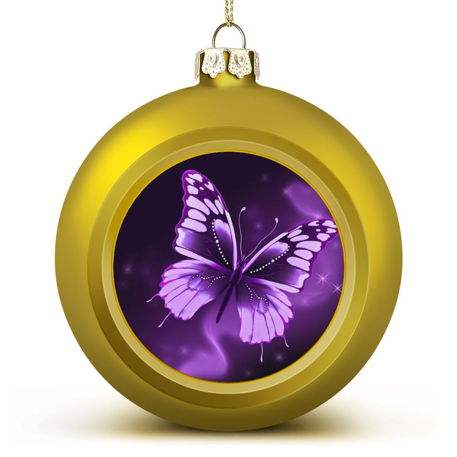 Boules de Noël violettes coffret de décoration à suspendre