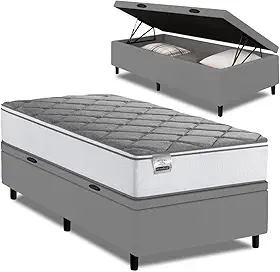 Cama Box Baú Solteiro Real Max Force Softgel 88x188x68cm
