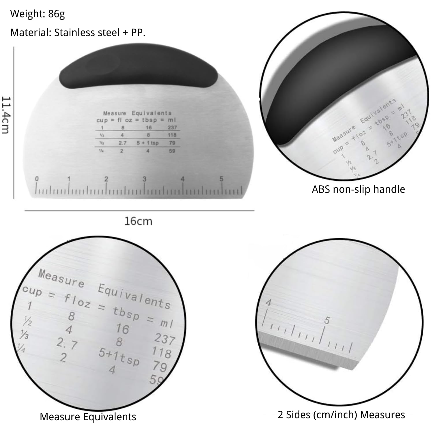 Set De 3 Grattoirs à Pâte – En Plastique Et Inox Pour Boulangerie Maison