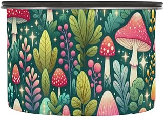 Magic Forest Mushrooms Coffee Canister 17oz Stainless Steel Airtight Food Storage Container with Lid for Beans/Cereal Preserval