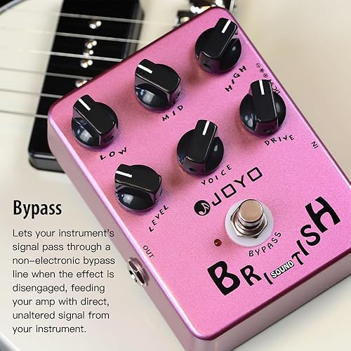 Miniatura 56 de JOYO Pedal de distorsión de alta ganancia de AC/DC Crunch a Heavy Metal con ecualizador de rango completo para efecto de guitarra eléctrica - Bypass