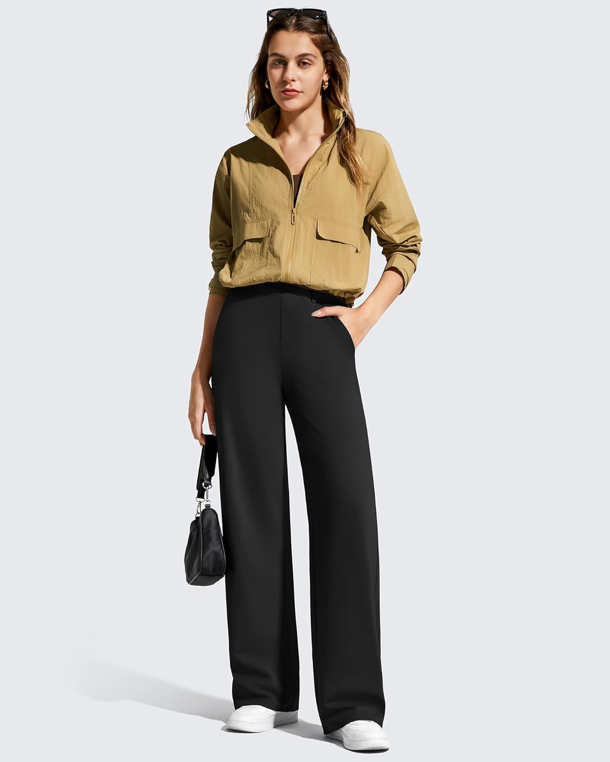 G4Free EverGoing Women's Wide Leg Dress Pants Pull On Stretchy High Waisted Casual Trousers with Pockets - Image 7
