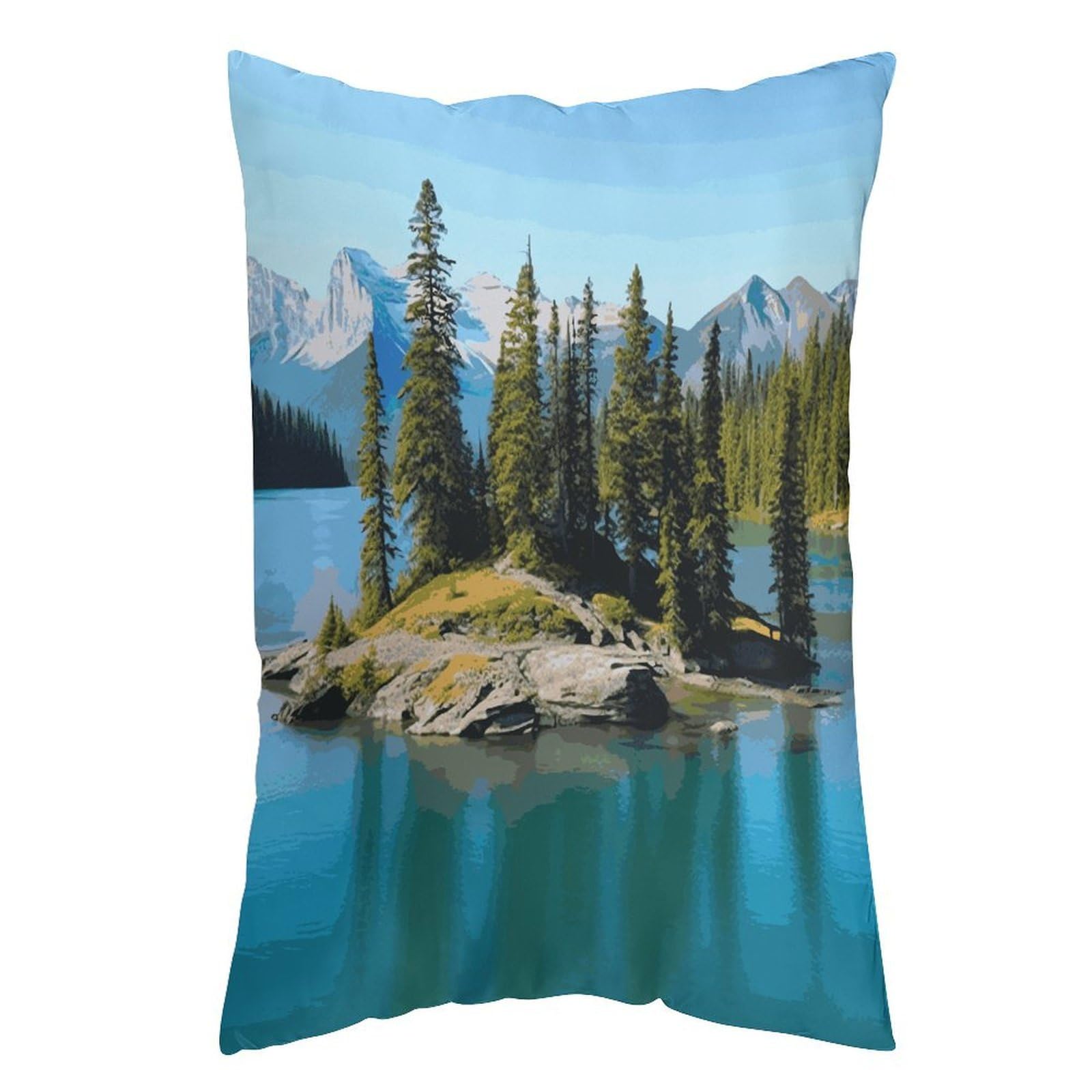 LDGSUPH Spirit Island in Lake Pillow Cases Soft Pillowcase with Invisible Zipper Wrinkle Resistant Pillow Covers Breathable Removable Pillow Protector for Bed Sofa Car 16 "x24