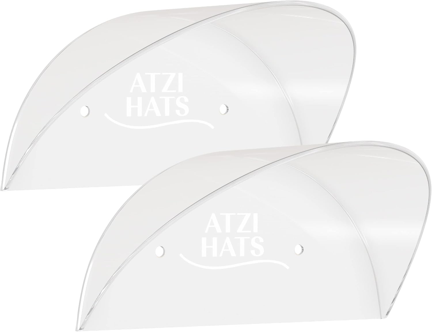 Hat Hanger Baseball Cap Fedora Western Cowboy Trucker Wall Holder Hat Hook Hat Organizer Display Rack All Types of Hats Minimalist Décor Clear Acrylic Fathers Day Gift - 2 Pack