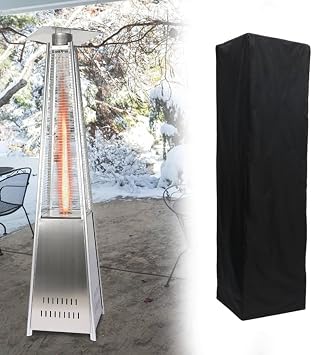Outdoor Glass Tube Heater Cover - Waterproof Square Standing Patio Heater Protector for Summer Triangle and Pyramid Torch