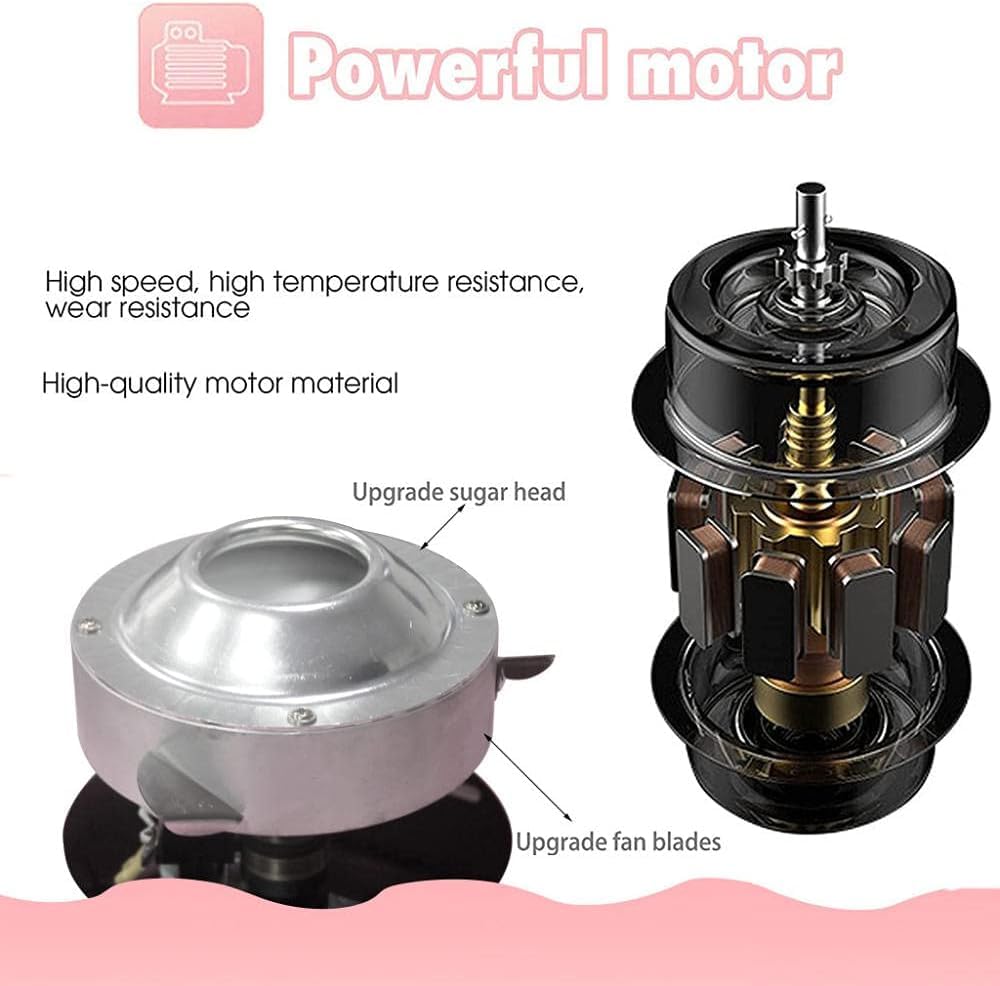 Máquina de Algodón de Azúcar Profesional 1000W, Máquina de Hilo de Azúcar con Cuenco de Acero Inoxidable, 220V para Ferias Food Trucks Fiestas Eventos Concesiones Parques de Atracciones