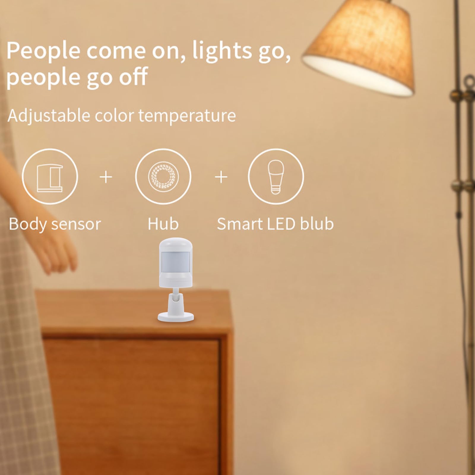 VALICLUD Funk-bewegungsmelder Außen Weiß mit Weitwinkel Infrarotsensor und Drehbarem Vollwinkel Design für Smartes Zuhause und Präzise Bewegungserkennung
