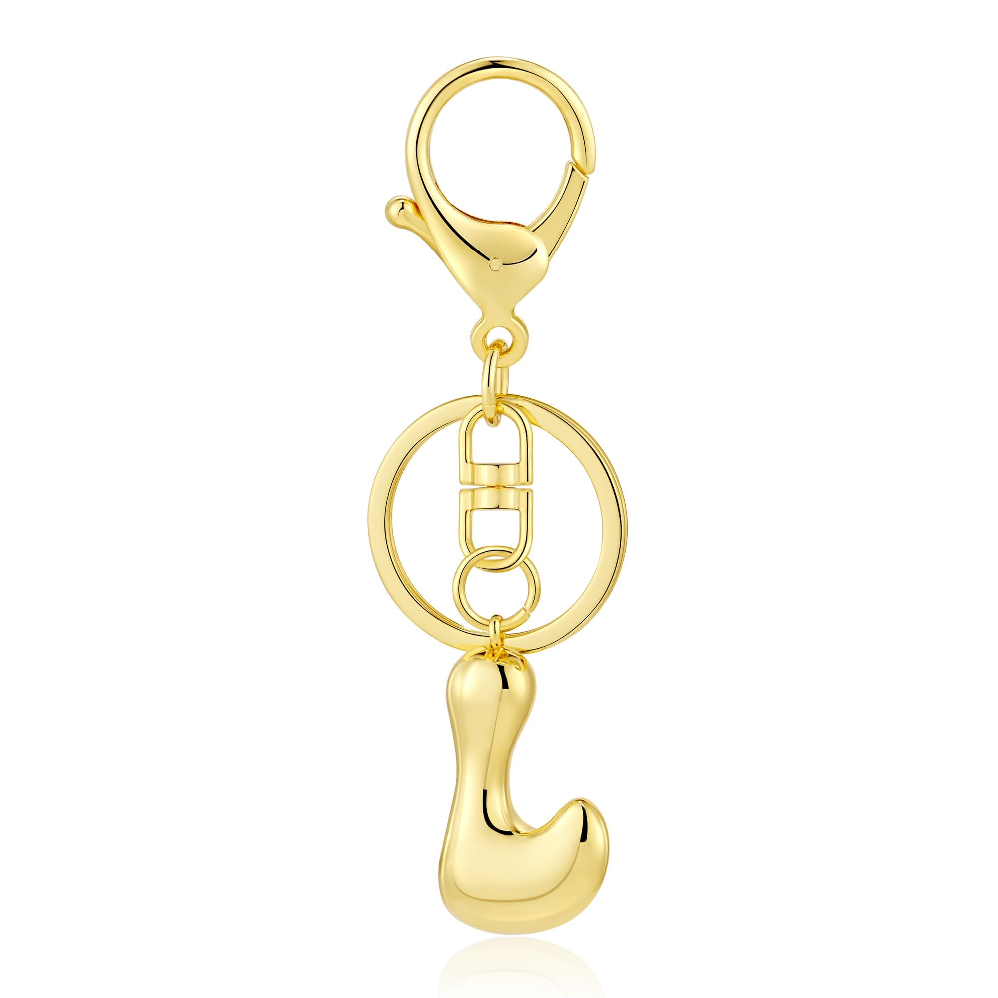 Kainier Gold Bubble Initial Keychain for Women Bag Charm Purse Key Alphabet Handbags Pendant Accessories Gift