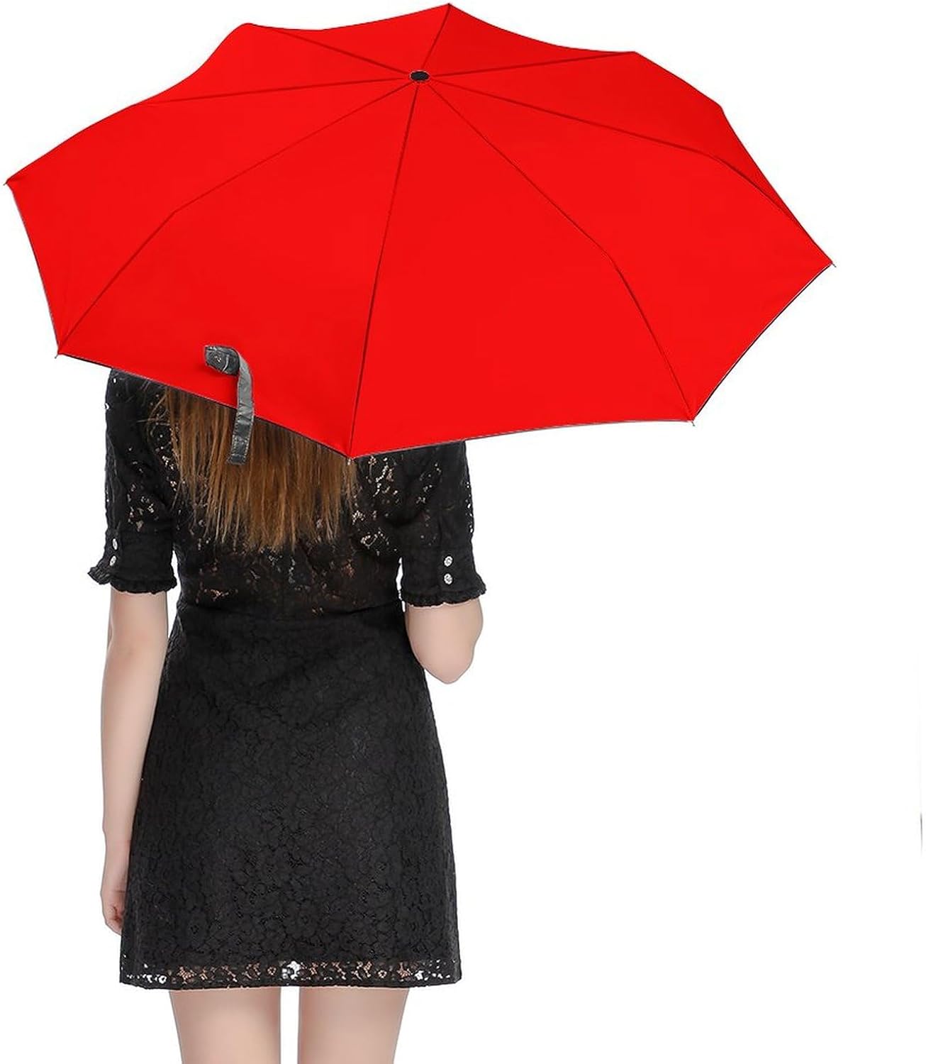 Custom Full-Automatic Umbrella Waterproof and UV Resistant, Add Your Own Name Picture Text, Personalized 3 Folding Portable Sunshade Umbrellas, 37 Colors, 2 Styles, 38.6"