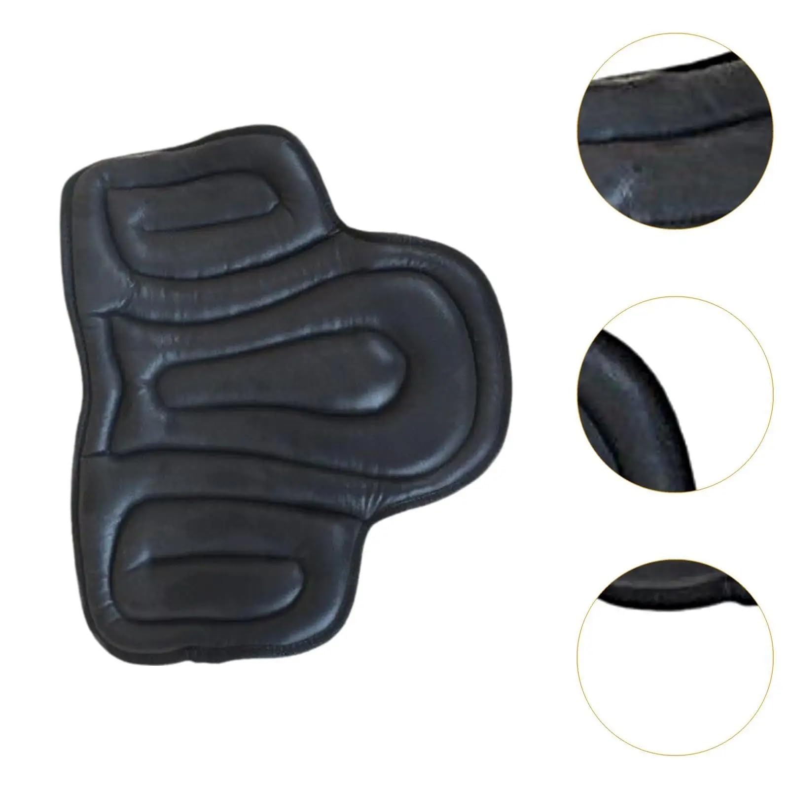 Podkładka pod siodło do jazdy konnej, Czaprak dla konia Wielokolorowa, pikowana skóra PU do ujeżdżenia(Black)
