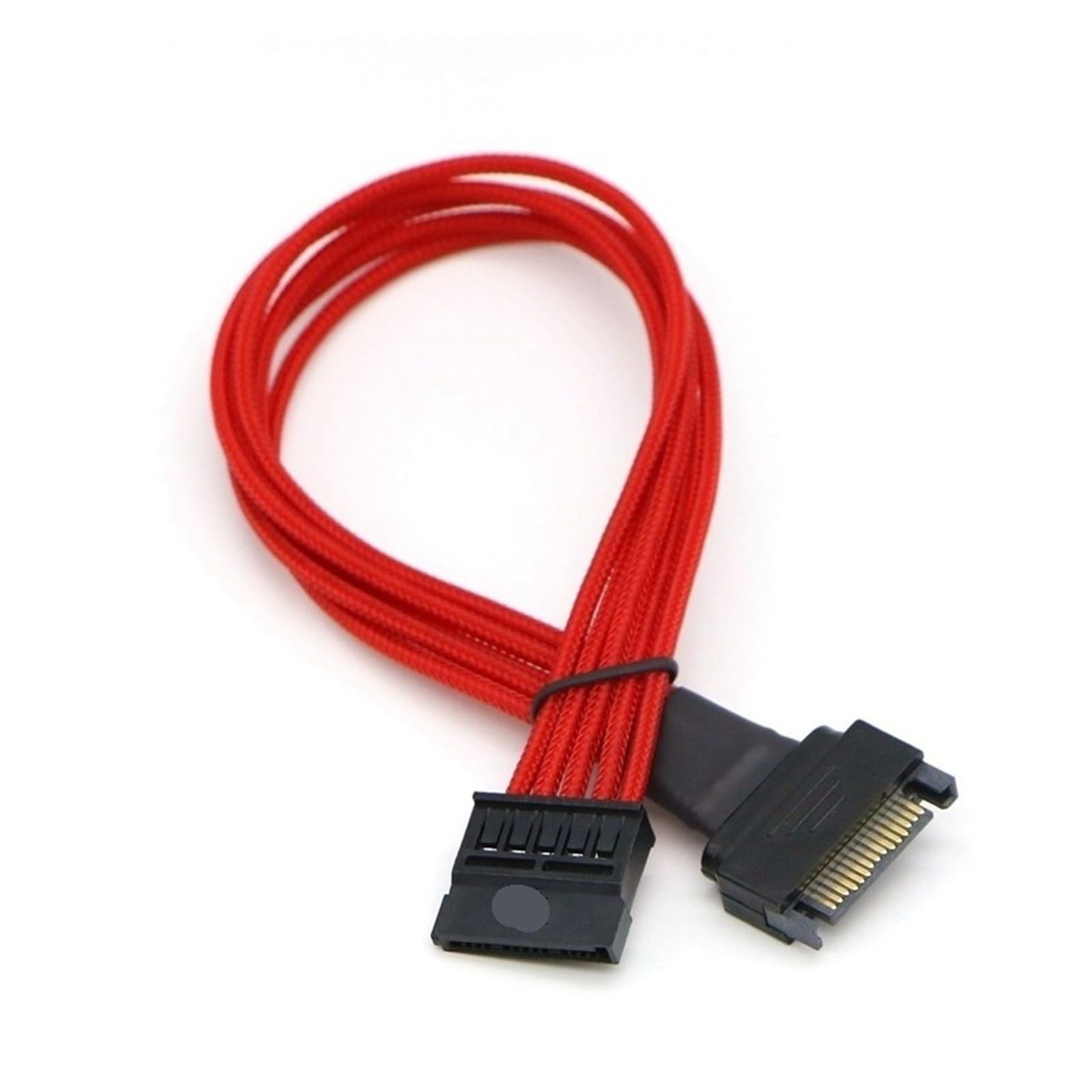 Generico Cavo di prolunga alimentazione con maniche SATA da 15 pin maschio a femmina(40cm,Red)