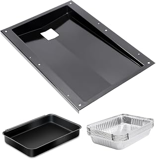 QuliMetal 69804 Grease Tray with 67047 Catch Pan for Weber Spirit 300 Series, Spirit e310, e320 Grills Made in 2013 and Newer, Drip Pans Replace Weber Spirit Grease Tray, 17-1/2" L x 12-1/4" W x 2" H