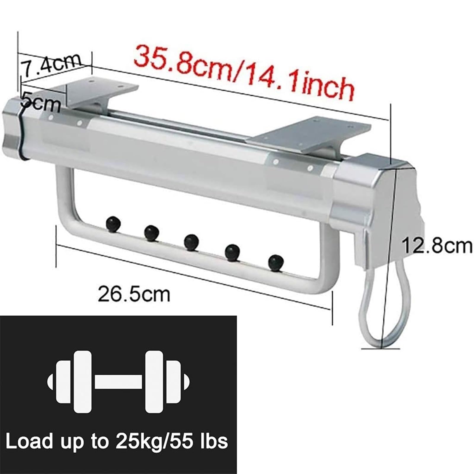 Appendiabiti Estraibile - Asta Estensibile Per Guardaroba, Appendiabiti Regolabile Per Asta Appendiabiti, Asta Tubolare Estensibile Per Asta Appendiabiti, Appendiabiti Estensibile Per Vestiti(35.8CM)