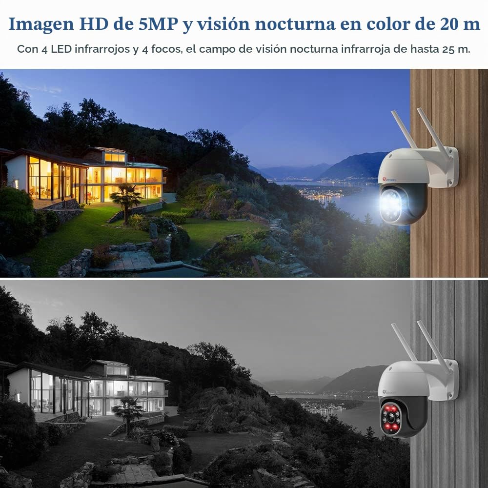 Ctronics Cámara Vigilancia WiFi Exterior 5MP PTZ