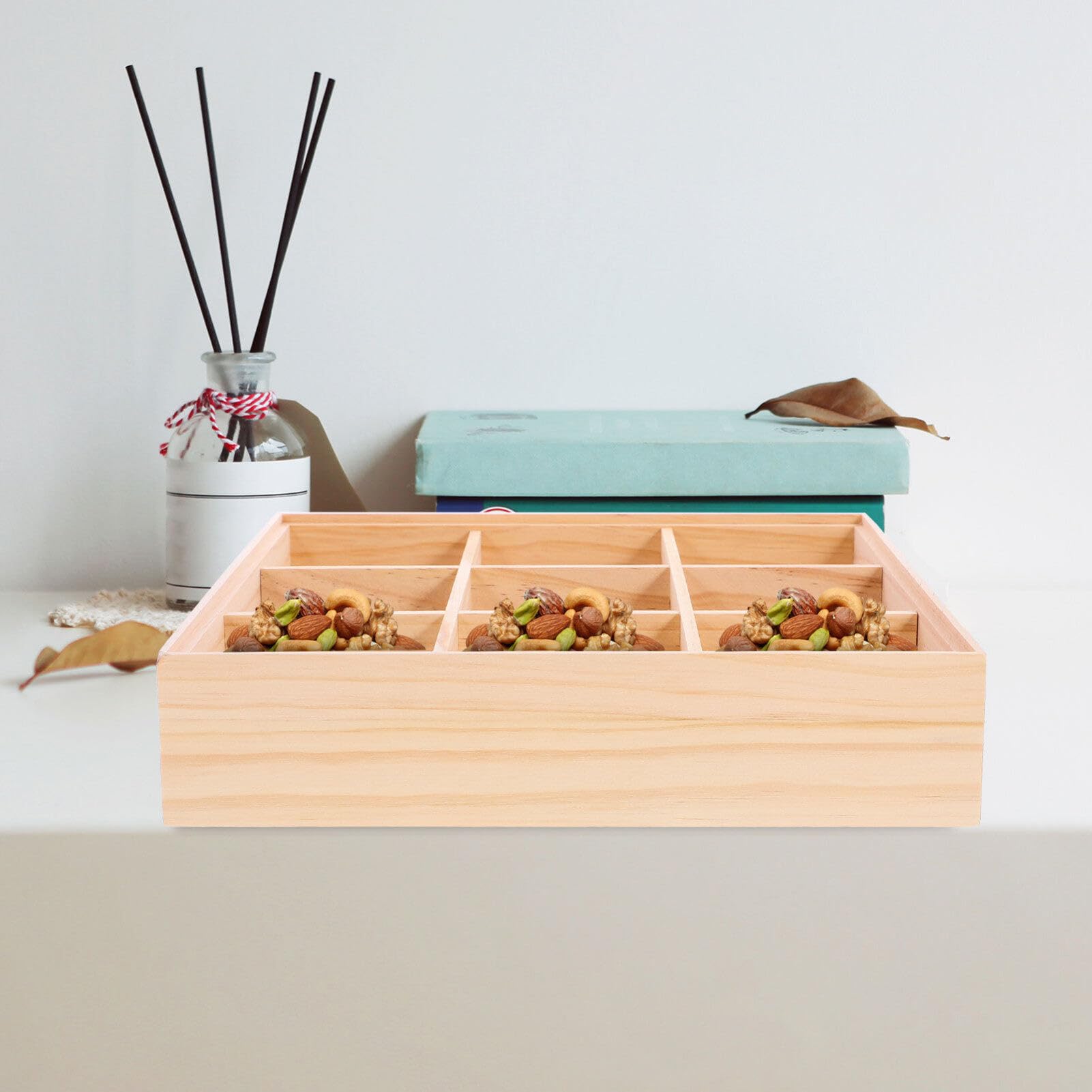 9griglie Stoccaggio Multifunzionale Per Tè e Snack Organizer Scomparti Ristoranti