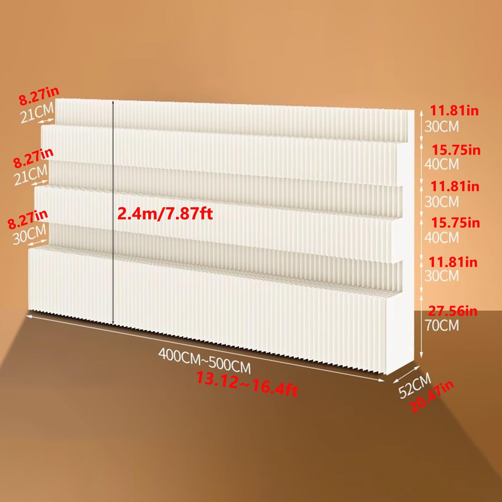 Divisori per ambienti, Parete divisoria pieghevole for ufficio domestico(5x2.4m/16.4x7.87ft)