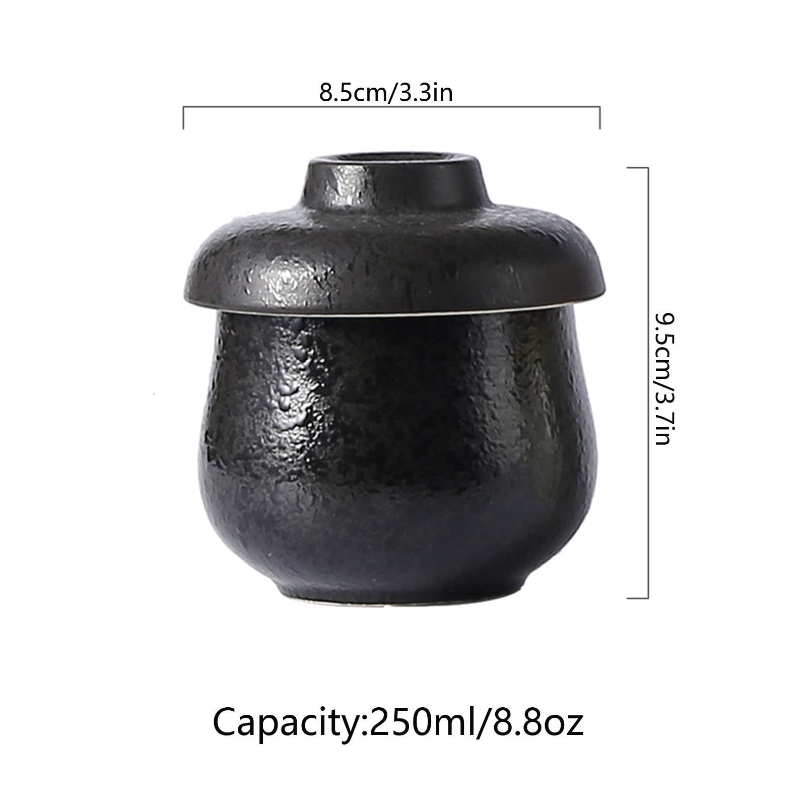Dozownik cukiernicy, słoiczek na przyprawy, ceramiczny cukierki kawowe, 250ml(Black 2)